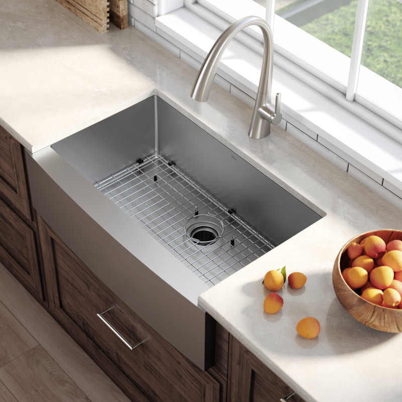 Kraus 33" x 21" Farmhouse Kitchen Sink with Drain Assembly & Reviews